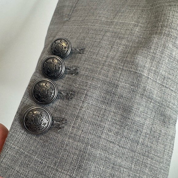 Aritzia Talula Gray wool blend preppy academia Blazer Jacket Women Size 2 - Picture 5 of 7